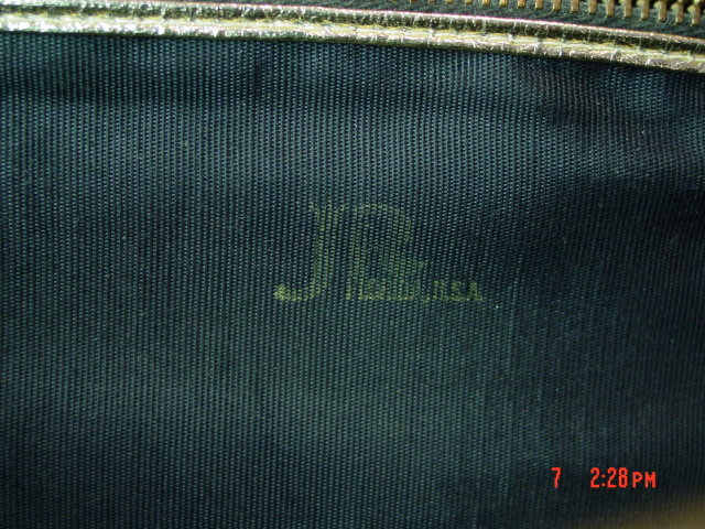 Vintage Large JR Florida USA Black Vinyl Alligator Handbag