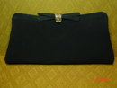 Vintage Black Rayon Evening Bag Clutch