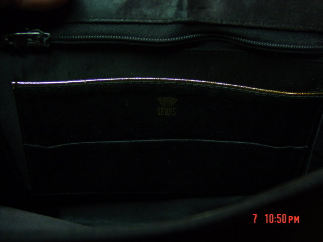 Vintage Lewis Black Rayon Evening Bag Clutch