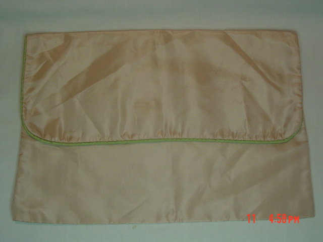 Pale Pink & Green Hosiery or Handkerchief Bag Holder
