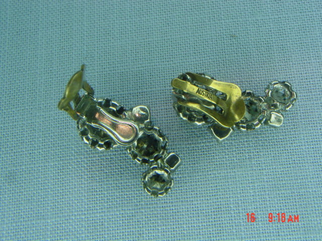 Austrian Clear Rhinestone Clip Earrings