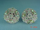 Vintage Pink Carved Celluloid Clip Earrings
