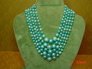 Vintage 5 Strand Blue Bead Japan Necklace