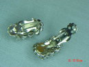 Kramer Green & Clear Rhinestone Clip Earrings