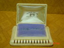 Vintage Cream Colored Celluloid Four Leaf Clover Double Ring Presentation Box