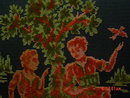 Vintage Raised Velvet Figural Tapestry Purse by Alma-Ide