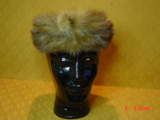 Vintage Mink Pillbox Hat