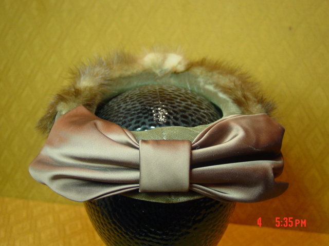 Vintage Mink Pillbox Hat