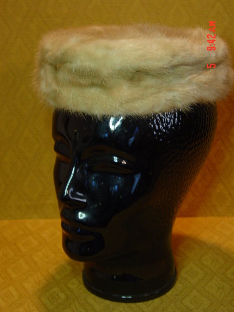 Vintage Light Brown Mink Pillbox Hat