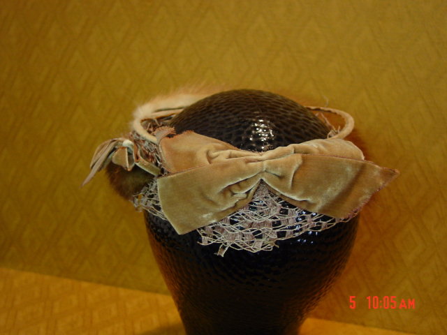 Vintage Light Brown Mink Pillbox Hat