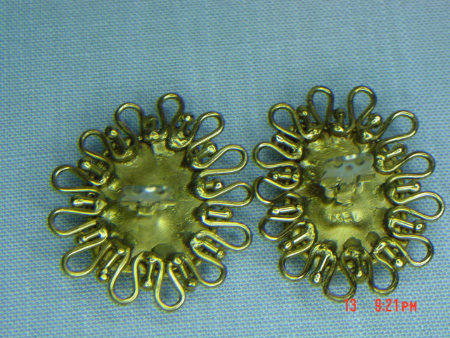 Vintage Spotted Pop Jasper Clip Earrings by IXEL