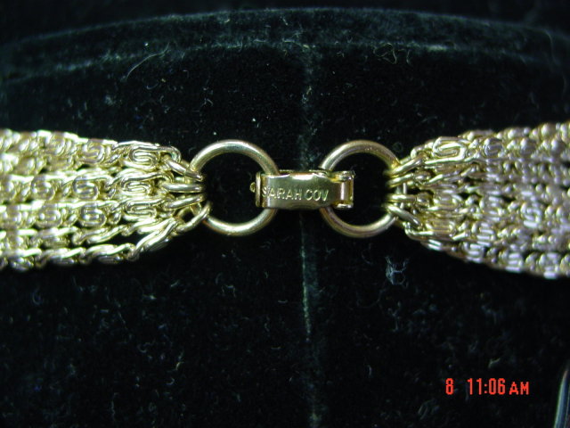 Sarah Coventry 8 Strand Chain Necklace & Clip Earrings