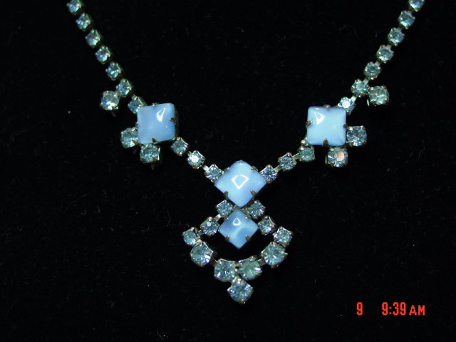 Blue Rhinestone Necklace