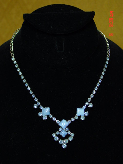 Blue Rhinestone Necklace