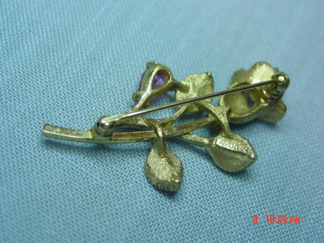Avon 1972 Gilded Pink Rose Pin