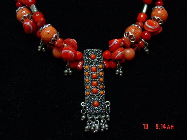 Czech Glass Necklace & Pierced Earrings by Cynthia Jean
