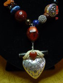 Blue Lapis Sterling Silver Necklace & Pierced Earrings by Cynthia Jean