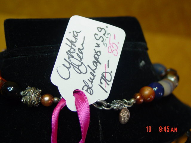 Blue Lapis Sterling Silver Necklace & Pierced Earrings by Cynthia Jean