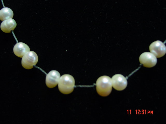 Modern Cultured Pearl Necklace & Pierced Earrings