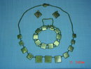 Vintage Japan Damascene 24K Necklace, Bracelet & Screwback Earrings