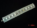 WEISS Milk Glass AB Rhinestone Necklace Bracelet Clip Earrings Parure
