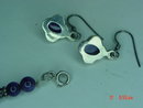 Sterling & Amethyst Bead Necklace & Pierced Earrings