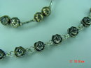 Silver Rose Bead Necklace, Bracelet & Pierced Earrings