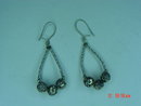 Silver Rose Bead Necklace, Bracelet & Pierced Earrings