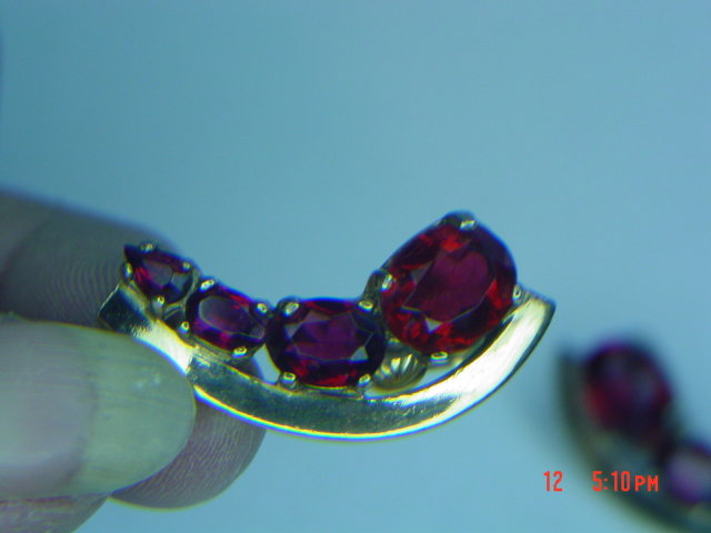 Gold Plated Ruby Red Rhinestone Castlemark Clip Earrings