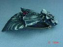 Celluloid Art Nouveau Black Flower Dress Clip