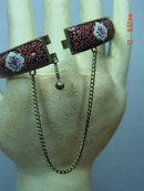 Antique Iran Scenic Enameled Hinged Bracelet