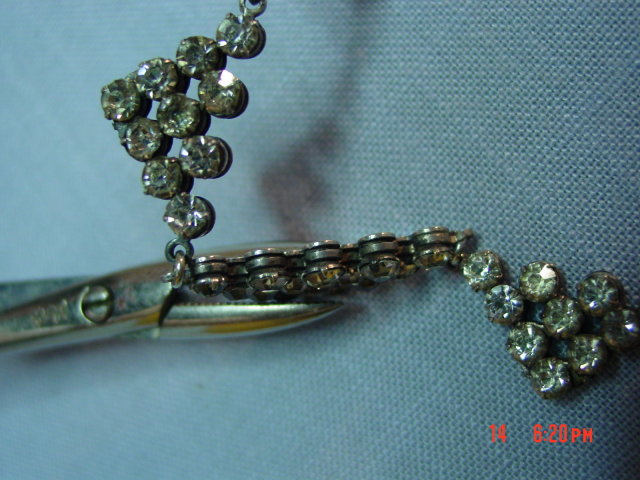 Antique Art Deco Silver & Rhinestone Necklace