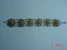 Antique 800 Silver Filigree Flower Bracelet