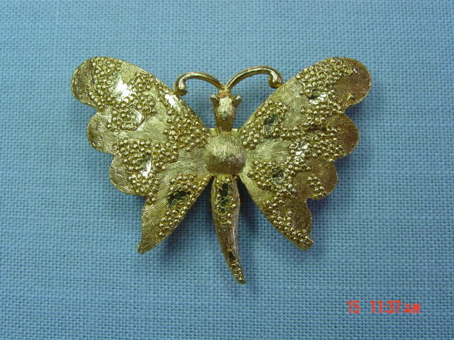 Gold Mamselle Butterfly Brooch