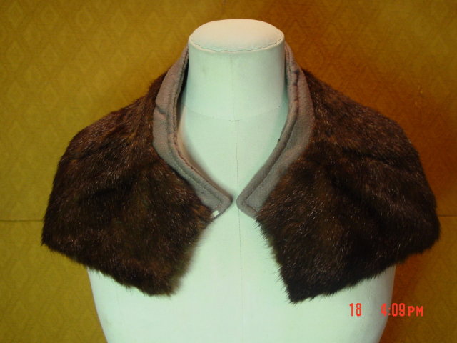 Vintage Dark Brown Mink Collar