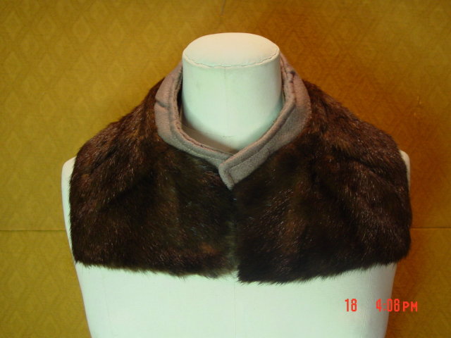 Vintage Dark Brown Mink Collar