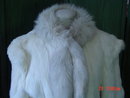 Vintage Sergio Valente White Rabbit Fur Fox Collar Jacket Size L