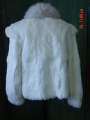Vintage Sergio Valente White Rabbit Fur Fox Collar Jacket Size L