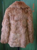 Korea Red Dyed Rabbit Fur Jacket Size M