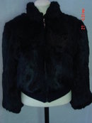 Vintage Hong Kong Black Rabbit Fur Jacket Size Large
