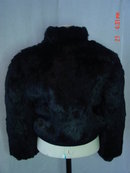 Vintage Hong Kong Black Rabbit Fur Jacket Size Large