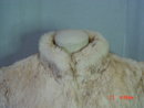Vintage Hong Kong Mottled Cream & Light Brown Rabbit Fur Jacket Size Medium
