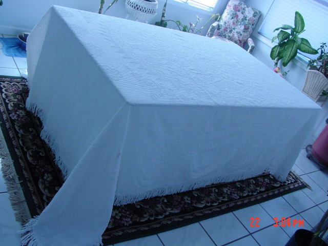 Vintage 110x92 Cotton Candlewick Bedspread