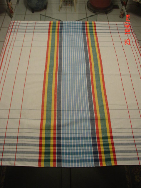 Czechoslovakia Plaid Linen Tablecloth
