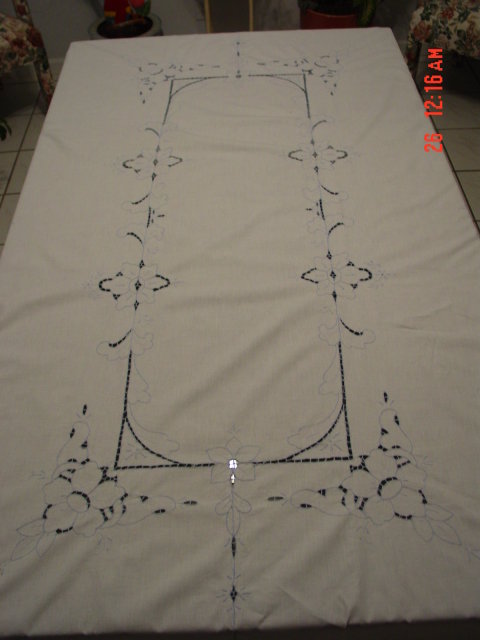 76x57 Damask Linen Tablecloth