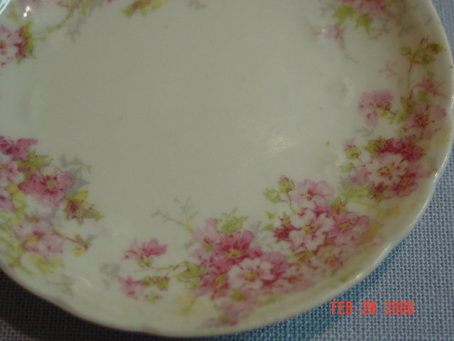 Charles Field Haviland Limoges Pink Floral Butter Pat