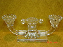 Pressed Glass Double Candleholder