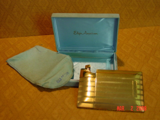 Goldtone Elgin American Magic Action Lite-O-Matic Cigarette Case with Lighter
