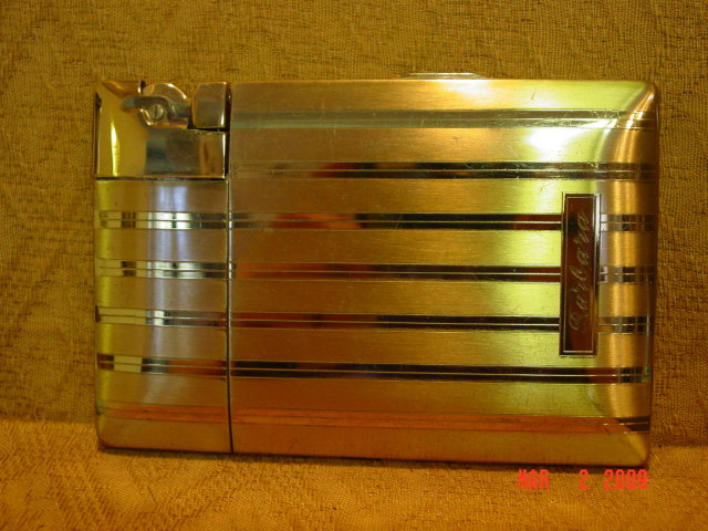 Goldtone Elgin American Magic Action Lite-O-Matic Cigarette Case with Lighter