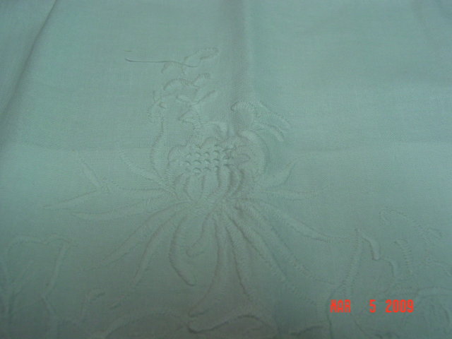 Pair of White Cutout Embroidered Cotton Pillowcases